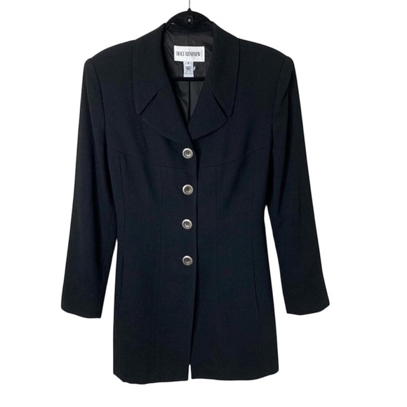 Holt Renfrew Women’s Blazer Jacket Collar Button Down Wool Vintage 90s y2k 2000s - Picture 2 of 16